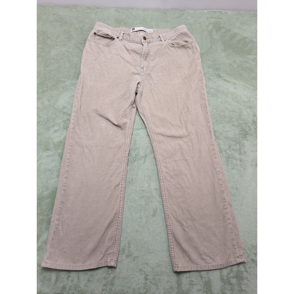 Gap Pants Mens 35x30 Tan Beige Corduroy Vintage Straight Leg Boot Relaxed Casual